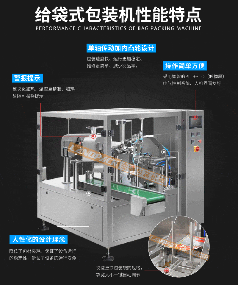  紅棗包裝機(jī)、紅棗給袋式包裝機(jī)特點(diǎn)